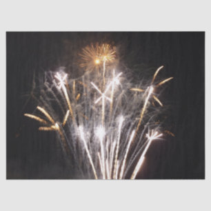 White and Gold Fireworks II Patriotic Celebration Seidenpapier