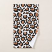 White and Gold Foil Cheetah - Leopard Muster Badhandtuch Set (Handtuch)