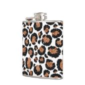 White and Gold Foil Cheetah - Leopard Muster Flachmann (Links)