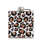 White and Gold Foil Cheetah - Leopard Muster Flachmann (Rückseite)