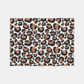White and Gold Foil Cheetah - Leopard Muster Fleecedecke (Vorderseite (Horizontal))