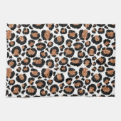 White and Gold Foil Cheetah - Leopard Muster Geschirrtuch (Horizontal)