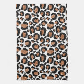 White and Gold Foil Cheetah - Leopard Muster Geschirrtuch (Vertikal)
