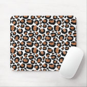 White and Gold Foil Cheetah - Leopard Muster Mousepad (Mit Mouse)