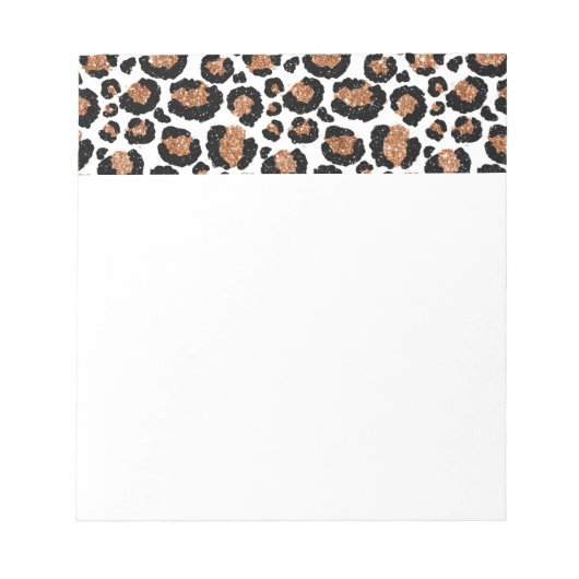 White and Gold Foil Cheetah - Leopard Muster Notizblock (Vorderseite)