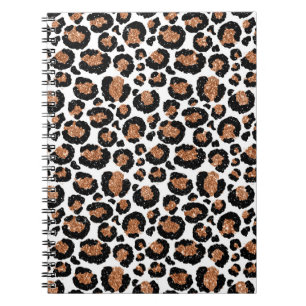 White and Gold Foil Cheetah - Leopard Muster Notizblock