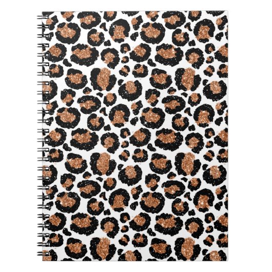 White and Gold Foil Cheetah - Leopard Muster Notizblock (Vorderseite)