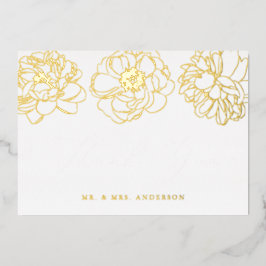 White and Gold Foil Floral Wedding Dankeschön Kart Folieneinladung