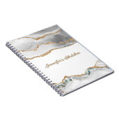 White and Gold Glitzer Agate Girly Personalisiert Notizblock (Rechte Seite)