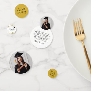 White and Gold Glitzer Dust Abschluss Vielen Dank Konfetti
