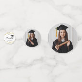 White and Gold Glitzer Dust Abschluss Vielen Dank Konfetti (Rückseiten)