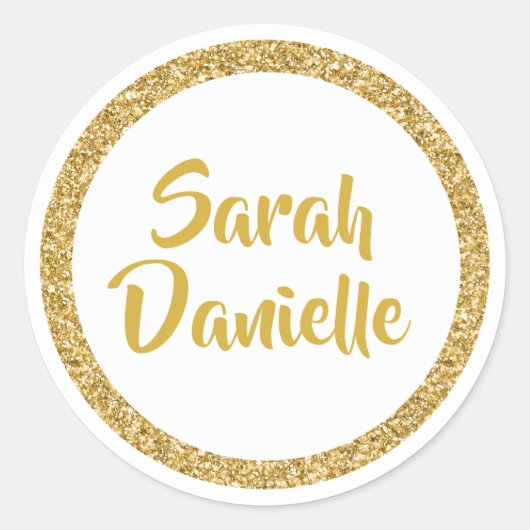 White and Gold Glitzer Fevor Sticker (Vorderseite)