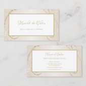 White and Gold Glitzer Filigree Beauty Boutique Visitenkarte (Vorne/Hinten)