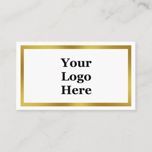White and Gold Ihre Logos Hier Vorlage Platzkarte (Rückseite)