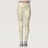 White and Gold Leopard Print Leggings (Vorderseite)