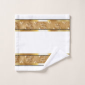 White and Gold Lilie Elegant Badhandtuch Set (Waschlappen)