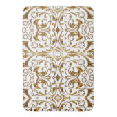 White and Gold Luxury Bath Mat Badematte (Vorderseite Vertikal)
