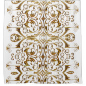 White and Gold Luxury Duschvorhang (Vorderseite)