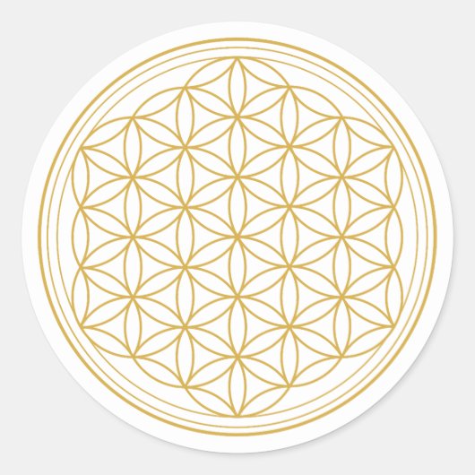 White and Gold Mandala Round Sticker (Vorderseite)