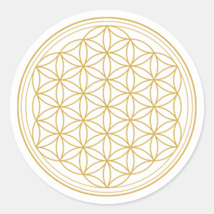 White and Gold Mandala Round Sticker