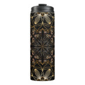 White and Gold Mandala Thermosbecher (Vorderseite)