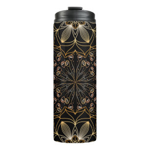 White and Gold Mandala Thermosbecher