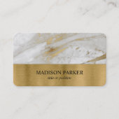 White and Gold Marble Business Card Visitenkarte (Vorderseite)