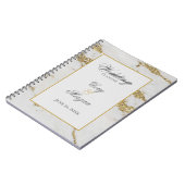 White and Gold Marbling Wedding Planner Notebook Notizblock (Linke Seite)