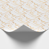 White and Gold Merry Christmas Word Art Geschenkpapier (Ecke)