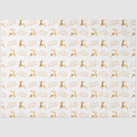 White and Gold Merry Christmas Word Art Seidenpapier (Vorderseite)