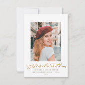 White and Gold Millennial Schrift Einladung (Vorderseite)