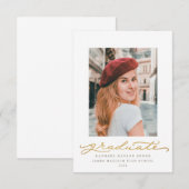 White and Gold Millennial Schrift Einladung (Vorne/Hinten)