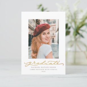 White and Gold Millennial Schrift Einladung