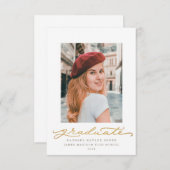 White and Gold Millennium Script Einladung (Vorne/Hinten)