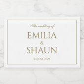 White and Gold Mini Fizz Flasche Schaumweinetikett (Einzelnes Label)