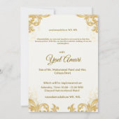 White and Gold Modern Elegant Wedding Celebration Einladung (Rückseite)