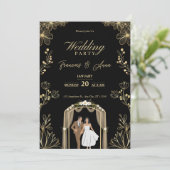 White and Gold Nikkah Einladung Digital Islamic I (Stehend Vorderseite)