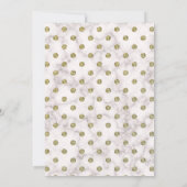 White and Gold Polka Dot Trunk Party Einladung (Rückseite)