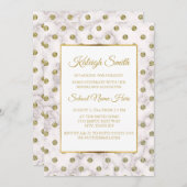 White and Gold Polka Dot Trunk Party Einladung (Vorne/Hinten)