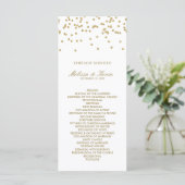 White and Gold Polka-Dots Order of Services Programm (Stehend Vorderseite)