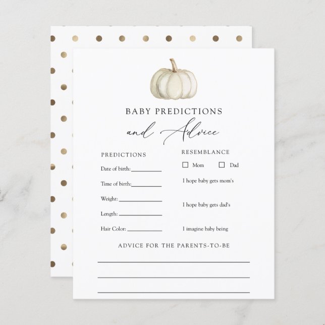 White and Gold Pumpkin Baby Advice and Predictions (Vorne/Hinten)