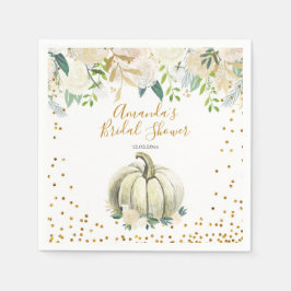 White and Gold Pumpkin Brautparty Paper Napkins Serviette