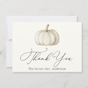 White and Gold Pumpkin Danke Note Card Mitteilungskarte