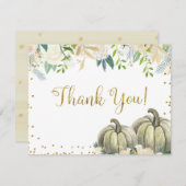 White and Gold Pumpkin Dankeschön Karte (Vorne/Hinten)