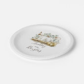 White and Gold Pumpkin Fall Harvest Pappteller (Schrägansicht)