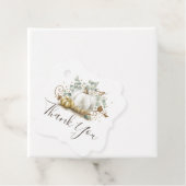 White and Gold Pumpkins Fall Danke Geschenkanhänger (Beispiel)