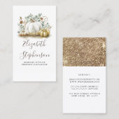 White and Gold Pumpkins Fall Harvest Dekoration Visitenkarte (Vorne/Hinten)