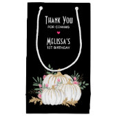 White and Gold Pumpkins Wasserfarbe Vielen Dank Kleine Geschenktüte (Vorderseite)