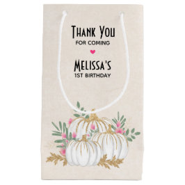 White and Gold Pumpkins Wasserfarbe Vielen Dank Kleine Geschenktüte