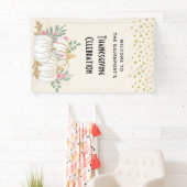 White and Gold Pumpkins Watercolor Erntedank Banner (Insitu)
